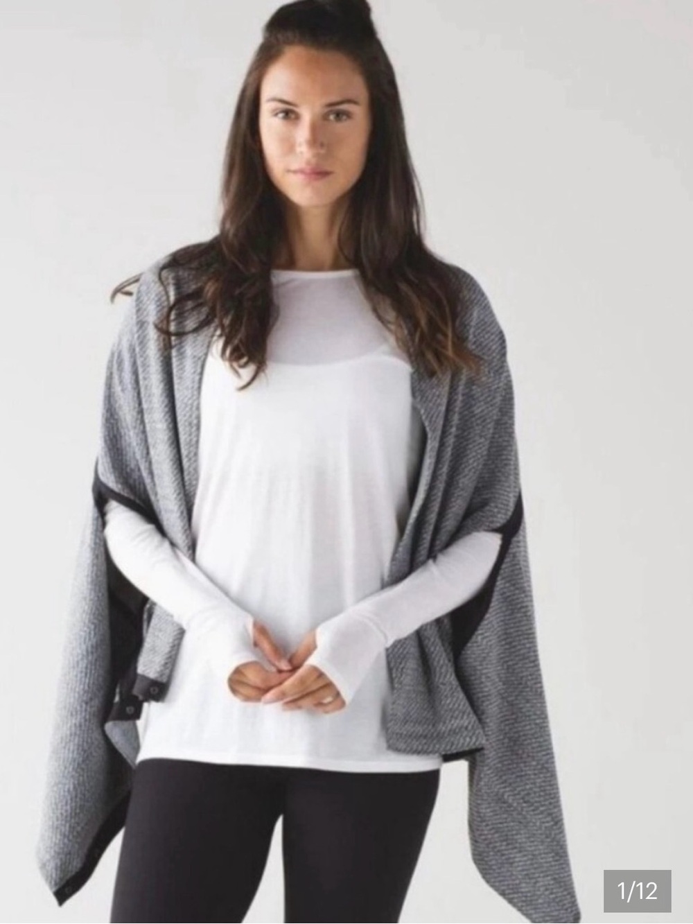 Lululemon Vinyasa Scarf Wrap Scarf Hazy Heather Heathered White